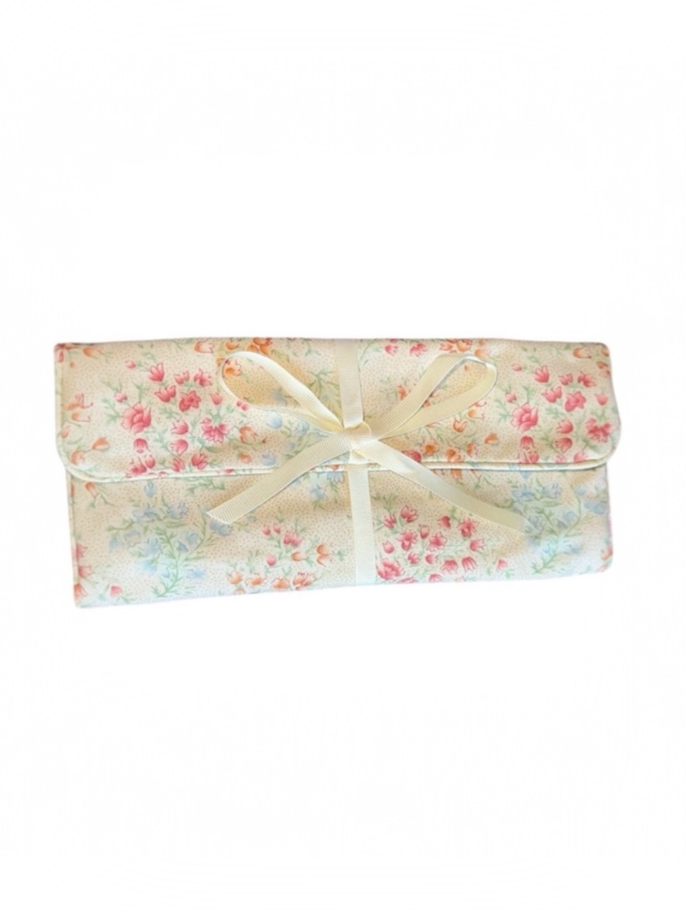 Longaberger Vintage Blossoms Jewelry Roll Yellow, Pink, Green